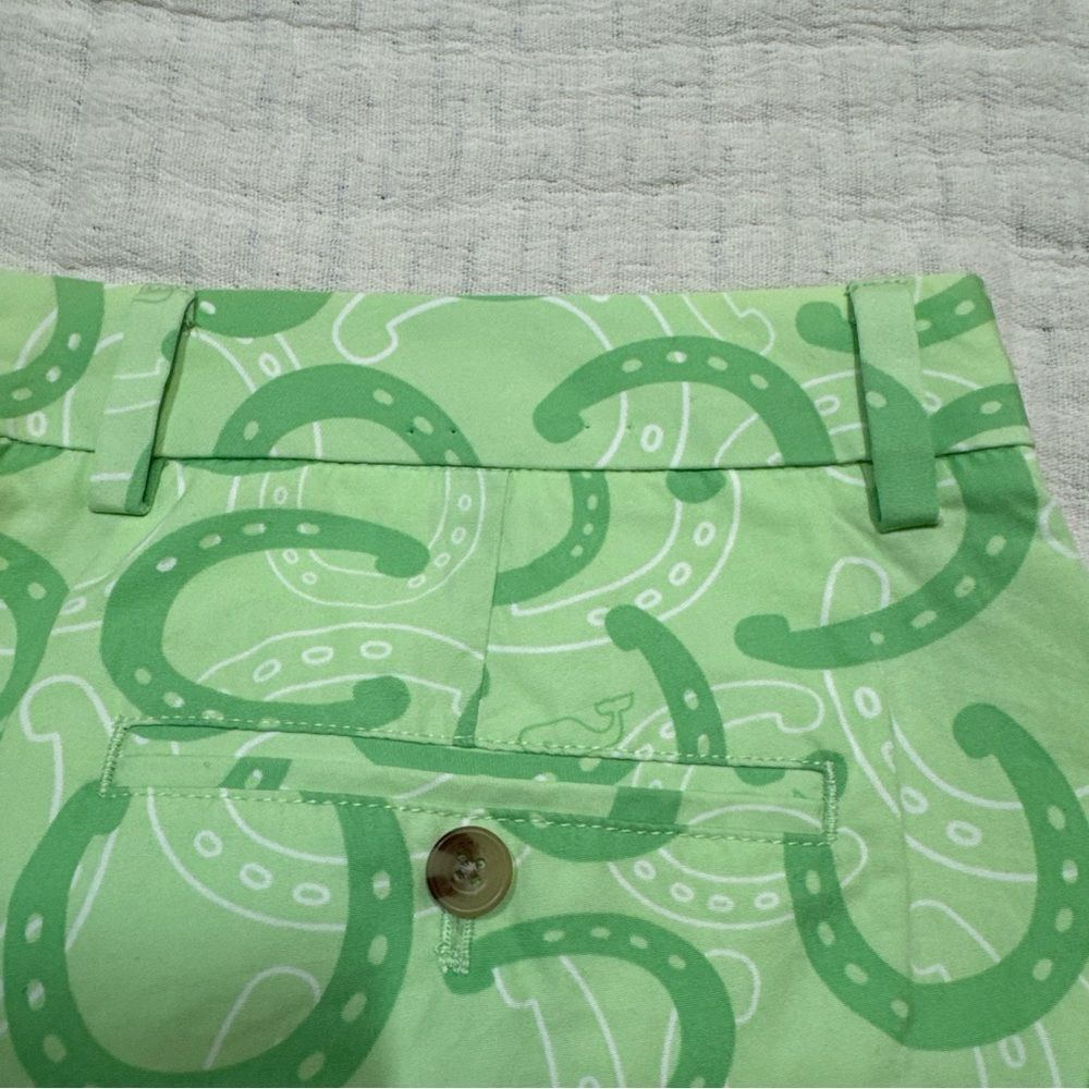 Vineyard Vines Kentucky Derby Breaker Shorts Green Lucky Horseshoe Men's Size 35 - Picture 8 of 9